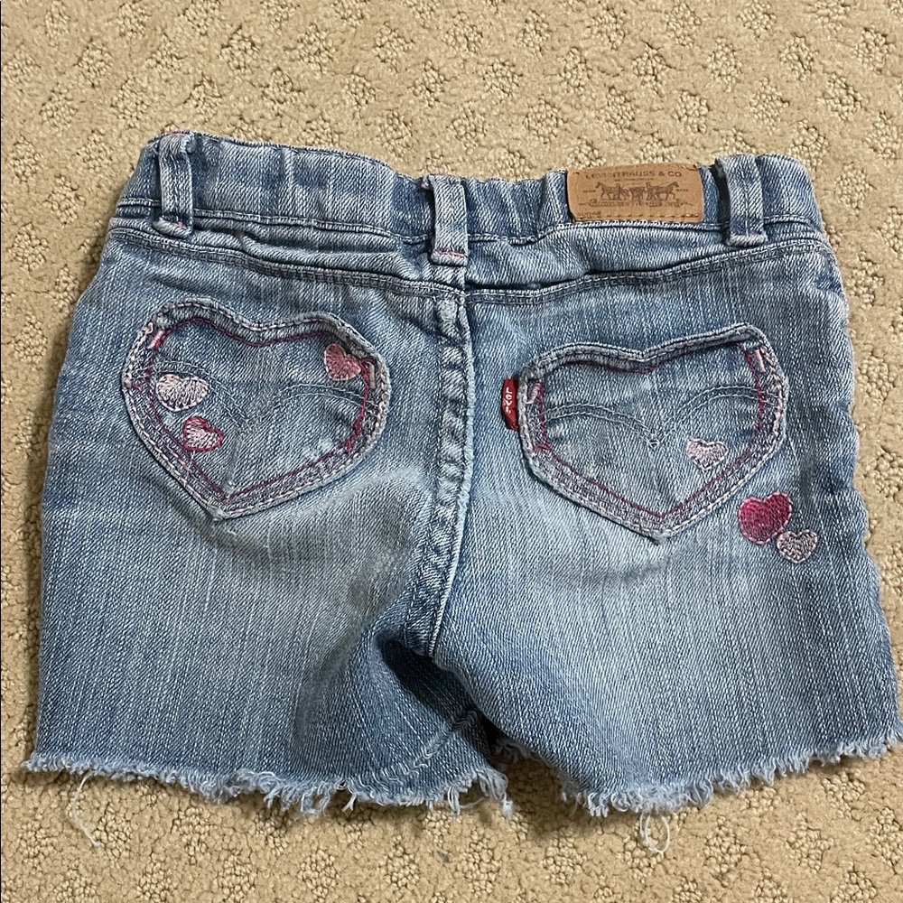 Levi's Blue Denim Shorts with Pink Stitching